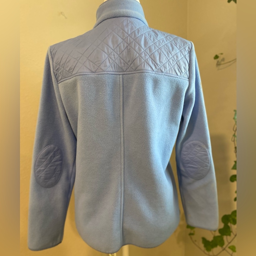 Women Talbots‎ fleece jacket blue Medium/P quilted full zip - Picture 4 of 7